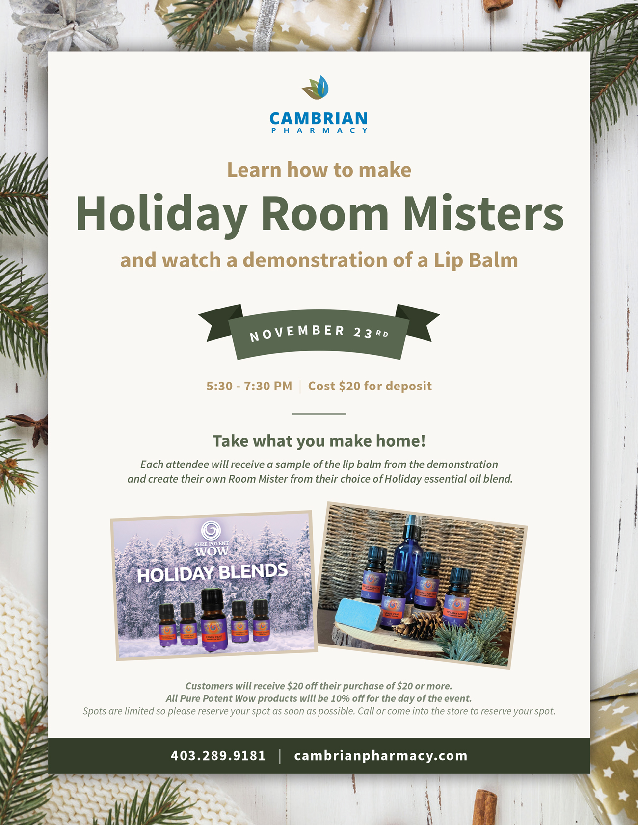 Holiday Room Misters 2024 - Pharmacy in NW Calgary - Cambrian Pharmacy