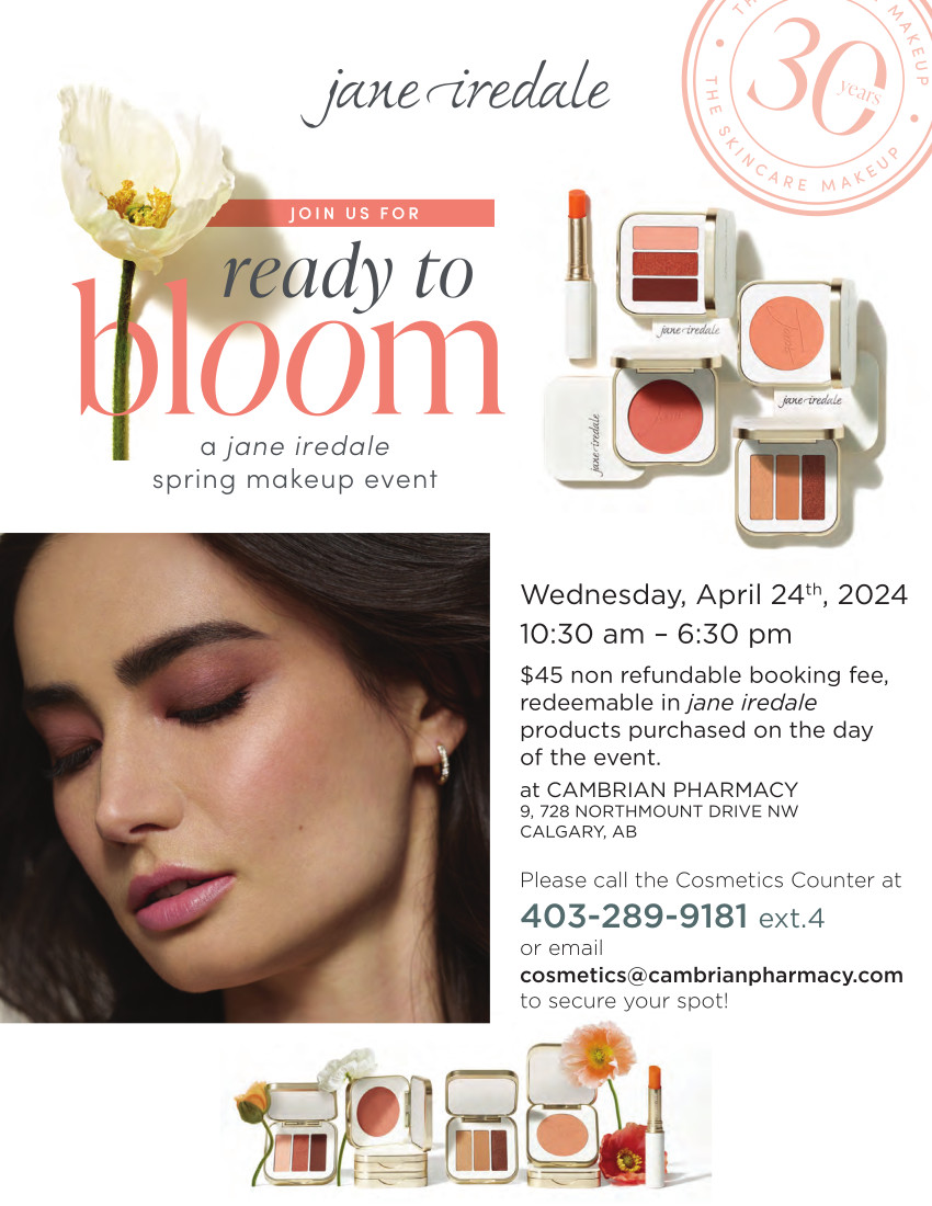 Jane Iredale MakeUp Event 2024 - Pharmacy in NW Calgary - Cambrian Pharmacy