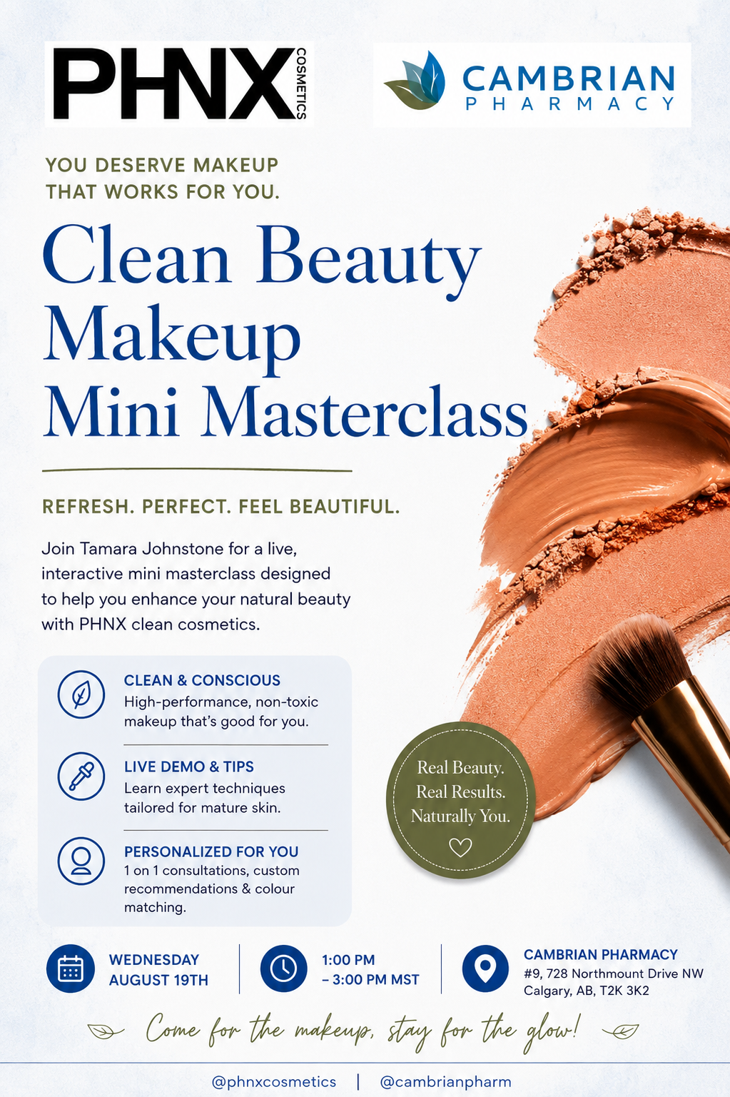 Clean Beauty Makeup Mini Masterclass - Pharmacy in NW Calgary - Cambrian Pharmacy