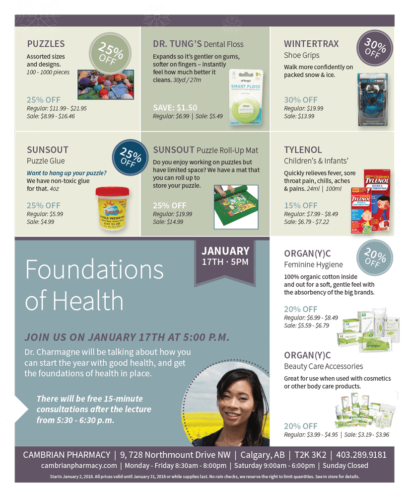Flyer January 2018 - Pharmacy in NW Calgary