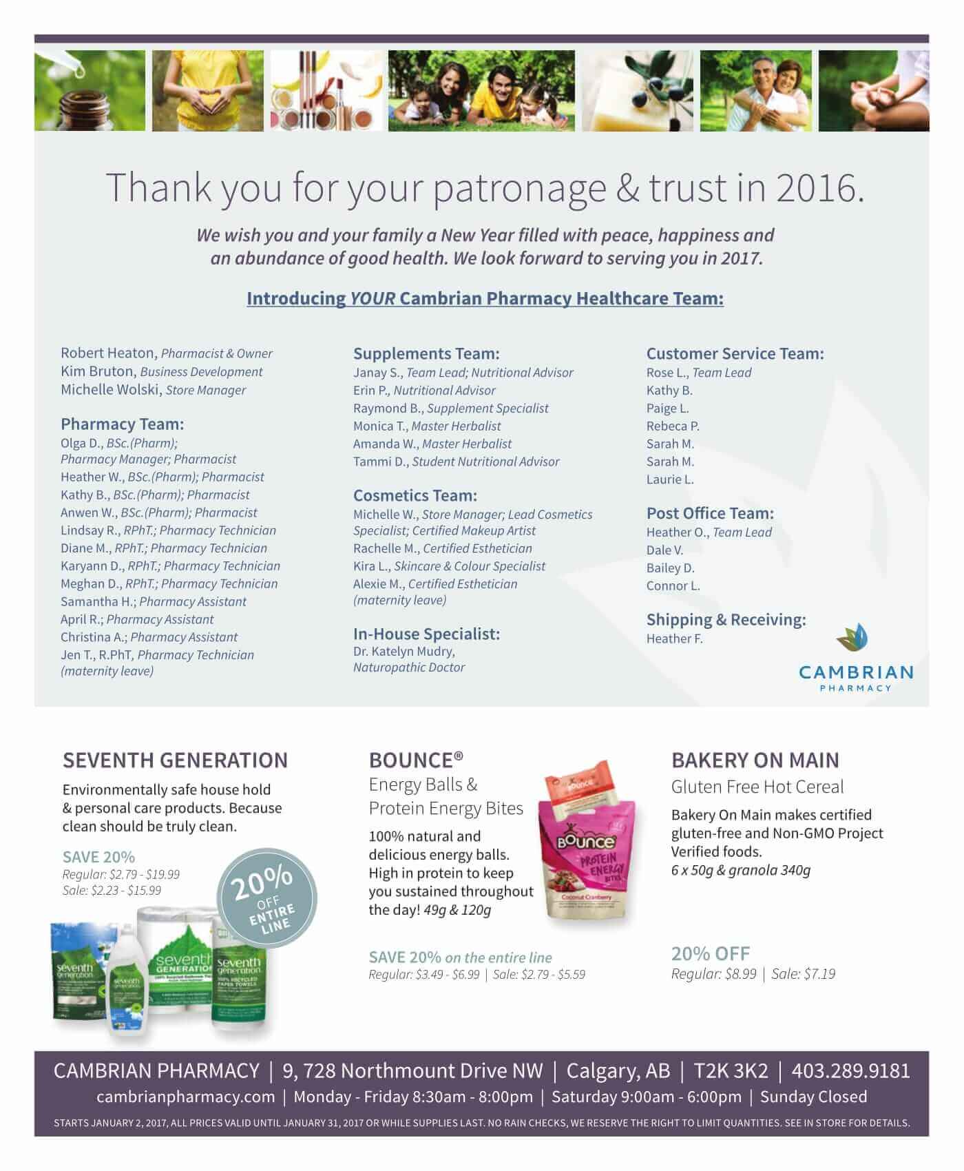 Flyer January 2017 - Pharmacy in NW Calgary