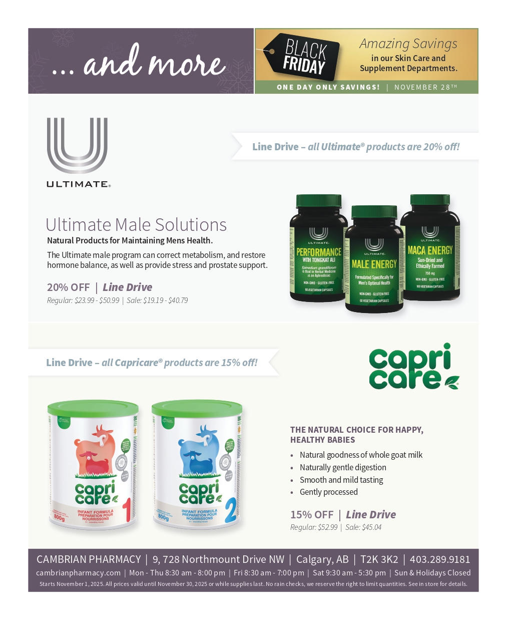 Flyer November 2025 - Pharmacy in NW Calgary